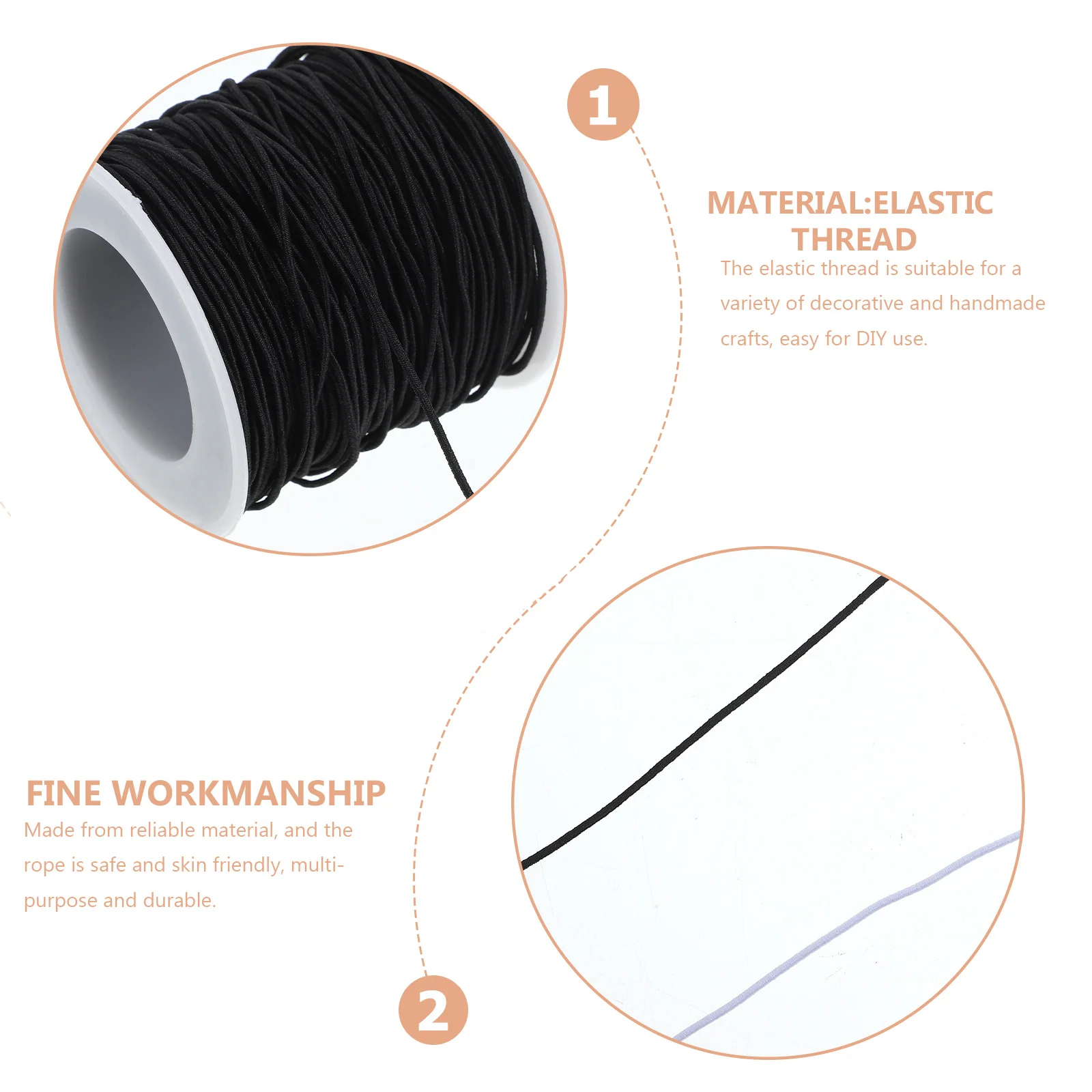 4 لفات من الحبل المرن للمجوهرات سوار ذاتي الصنع لصنع خيط قابل للتمدد مطرز بالخرز سلسلة قلادة خيط مجوهرات #1