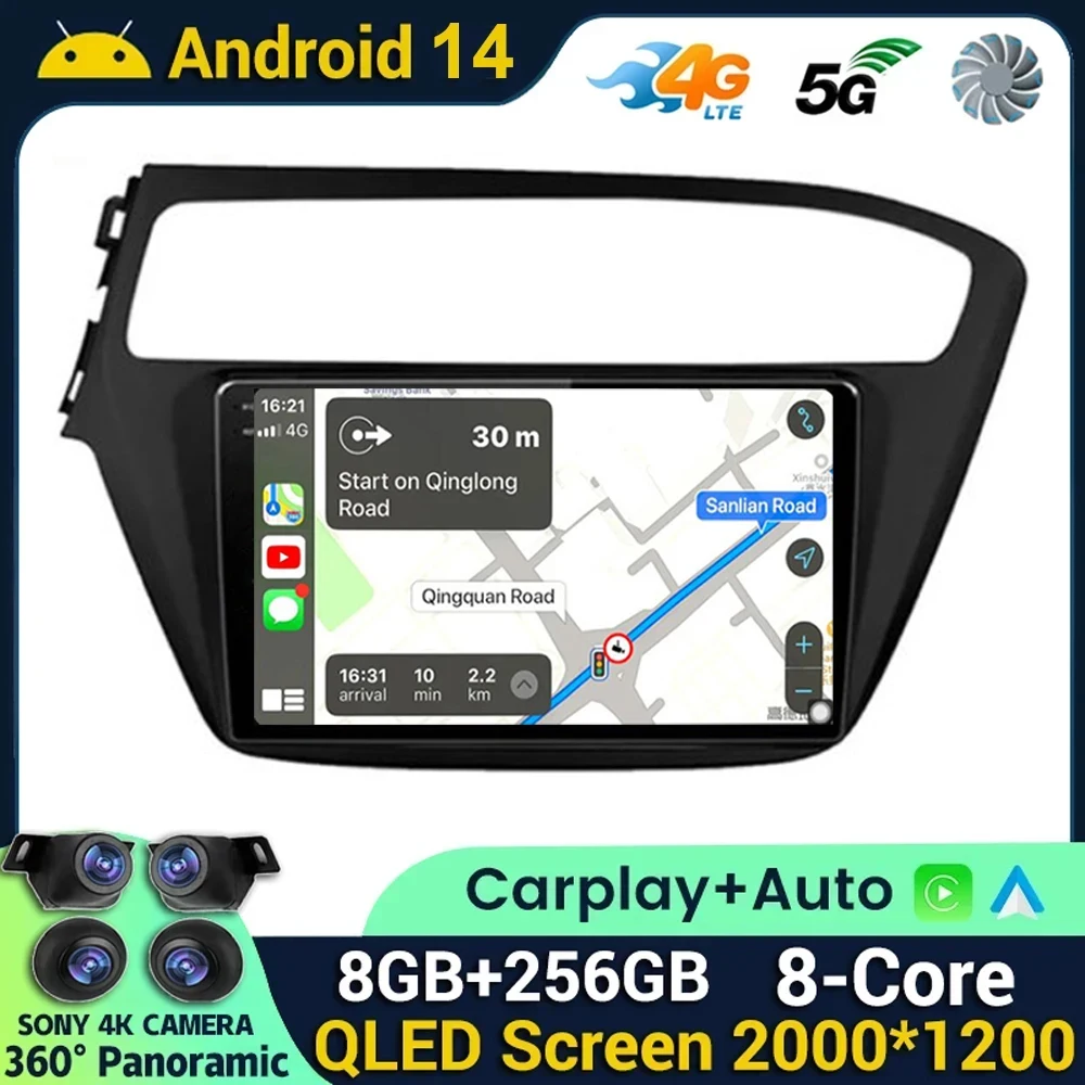 

Android 14 Car Multimedia Player For Hyundai I20 LHD 2015 2016 2017 2018 Radio Stereo GPS Navigation NO 2 Din 2DIN DVD