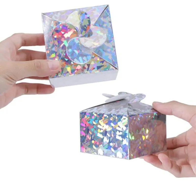 200Pcs/Lot Colorful Laser Paper Box Handmade Soap Aromatherapy Mooncake Packaging Box Candy Gift Box Wholesale