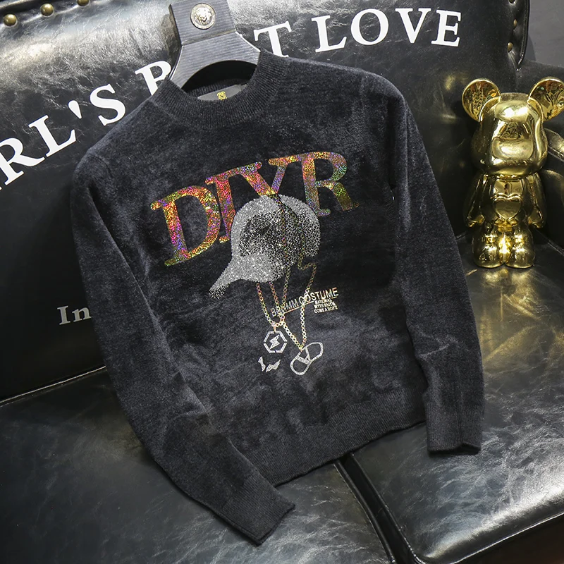 

Новинка 2025, мужской вязаный свитер, круглый Ne Long Sve, высокое качество, роскошный повседневный трикотаж с цветочным узором, молодежный витали Sle