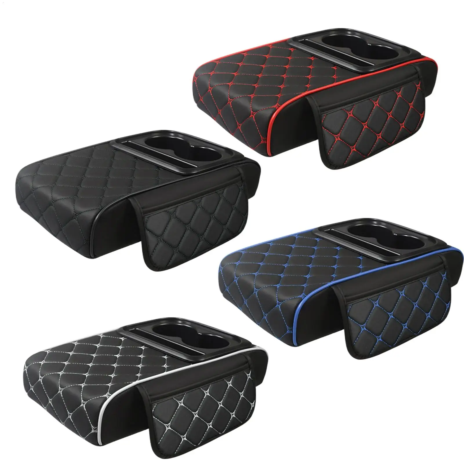 Car Armrest Cushion with Storage Pocket Protective Center Console Pad Arm Rest Cushion for Truck SUV Vehicle Interior Accessorie