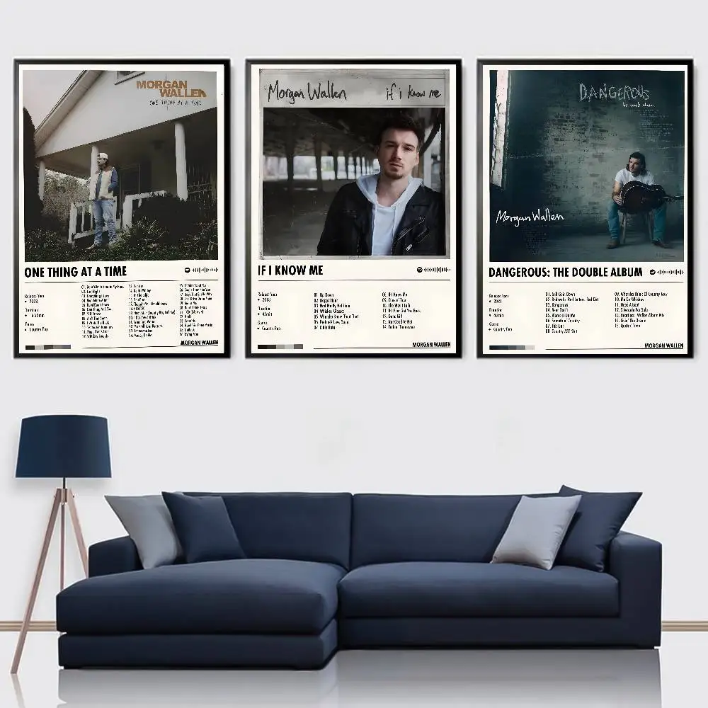 Popular American Singer M-Morgan Wallen Poster High Quality Dorm Living Room Aesthetic Wall Decoration Painting Stickers Gift