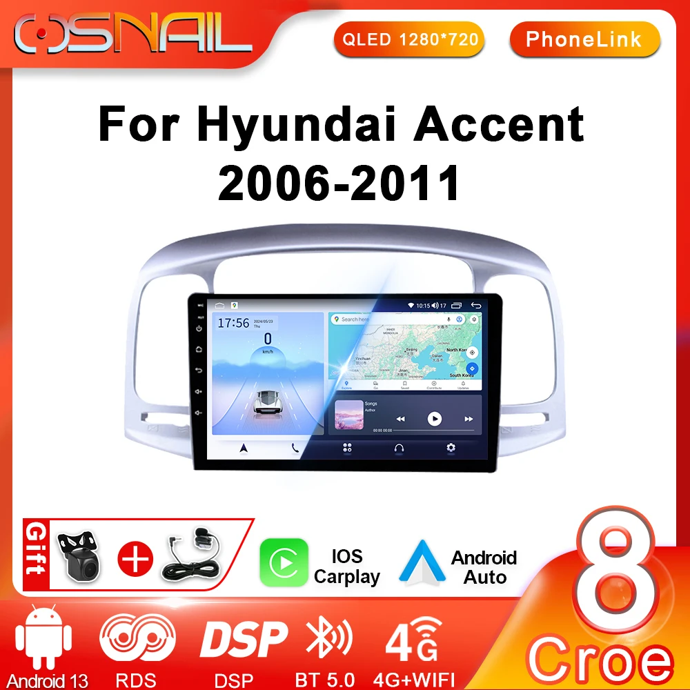 

COSNAIL Android Car Radio For Hyundai Accent 3 2006 - 2011 CarPlay Multimedia Video Player Stereo GPS Navigation 2 Din Head Unit