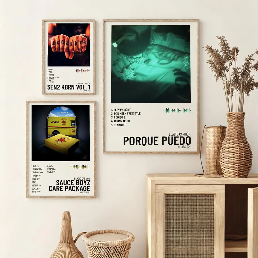 E-Eladio Carrion Album Poster Wall Stickers HD Painting Self Adhesive Art Decals for Bedroom Living