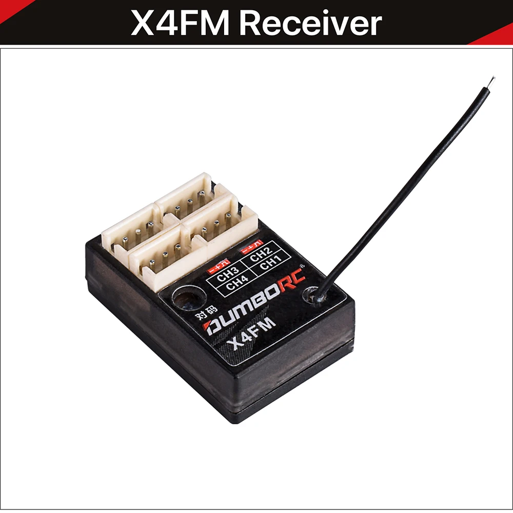 DumboRC Receiver X4FM / X4FMG Gyro 4CH PWM Mini Receiver for DumboRC X6 X6PM X5P X4 RC Transmitter Mini DIY RC Drifting Car Boat