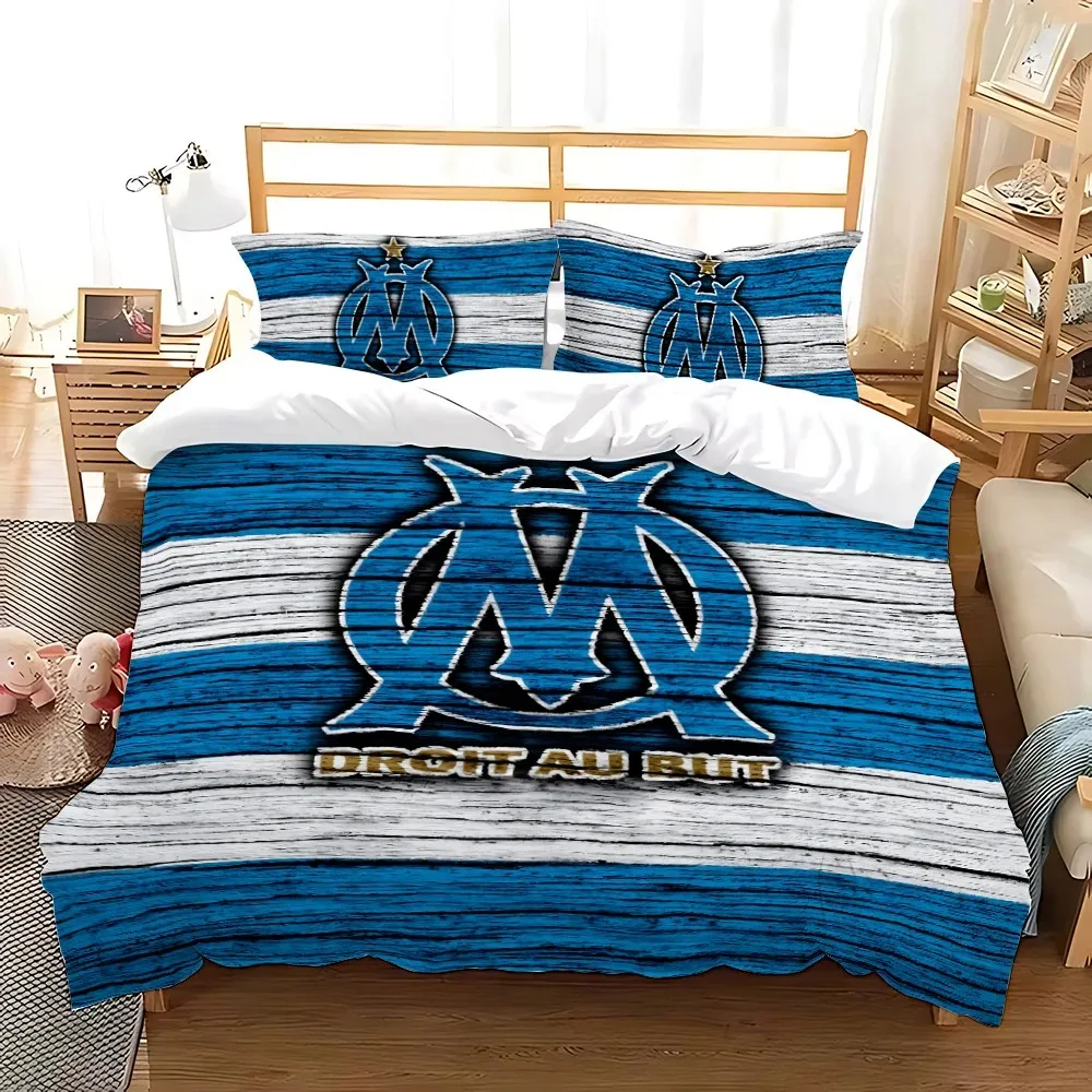 Duvet Cover Pillowcase Bedding Set O-Olympique de BoyGirl Bedroom Decoration Children Gift Single Double Large M-Marseille F.C ﻿