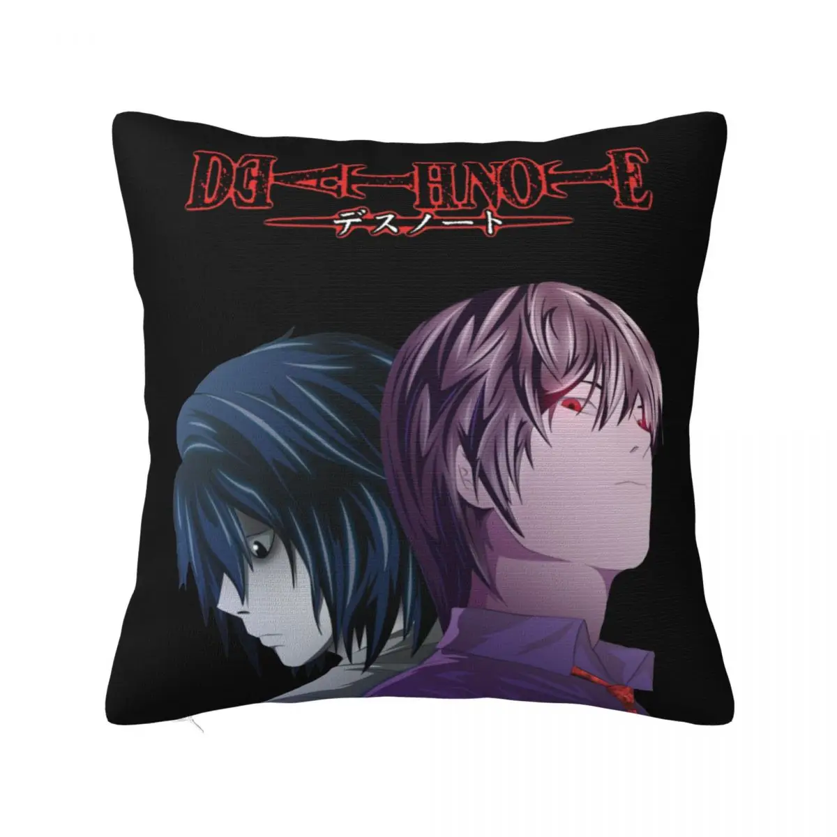 Death Note Classic Square Pillow Cases Anime Manga Lawliet L Light Cushion Cover Polyester Decor Pillowcase for Car 45x45cm