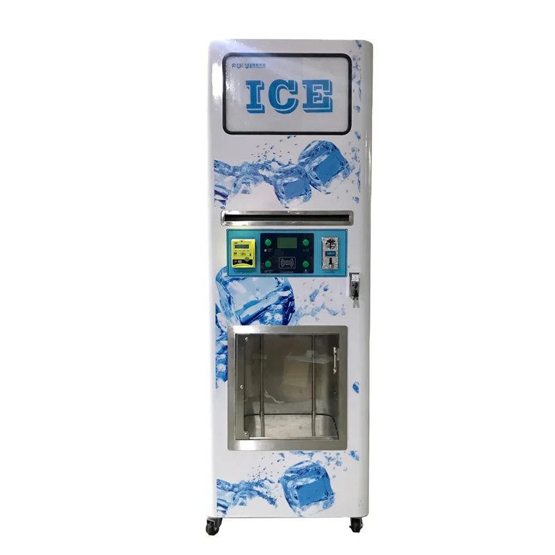 Outdoor Ice Vending Machine With Auto Bagging Ice Cube Maker  Custom Vending Machine Touch Screen Kiosk