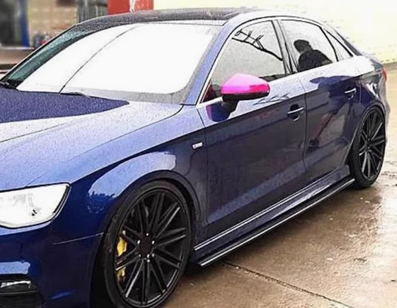 لأودي A3/S3 2014-2020 ReaI ألياف الكربون التنانير الجانبية مجموعة سبويلر