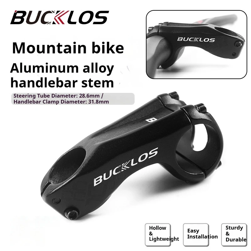 Bucklos Fahrrad-Vorbau, -17 Grad, 31,8 mm Lenker, Aluminiumlegierung, Schwarz-Weiß, 28,6 mm, 70 mm, Mountainbike für Erwachsene, Radsport