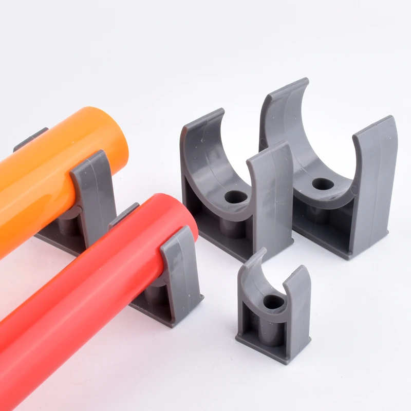 1~20pcs 20-75mm Gray PVC Pipe Clamp Plastic U-shaped Clamp Pipe Holder Garden Water Connector Irrigation UPVC Tube Accessories