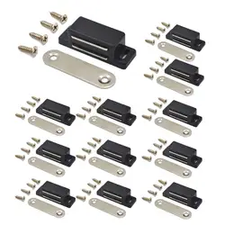 12 Pieces Cupboard Kitchen Furniture Magnetic Cabinet Door Latch Closures White Plastic Strong Powerful Magnet Catch