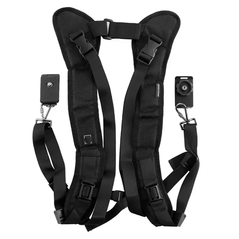 

Quick Release Double Shoulder Camera Harness Oft Padded Decompression Strap For Canon, Nikon, Sony DSLR Cameras
