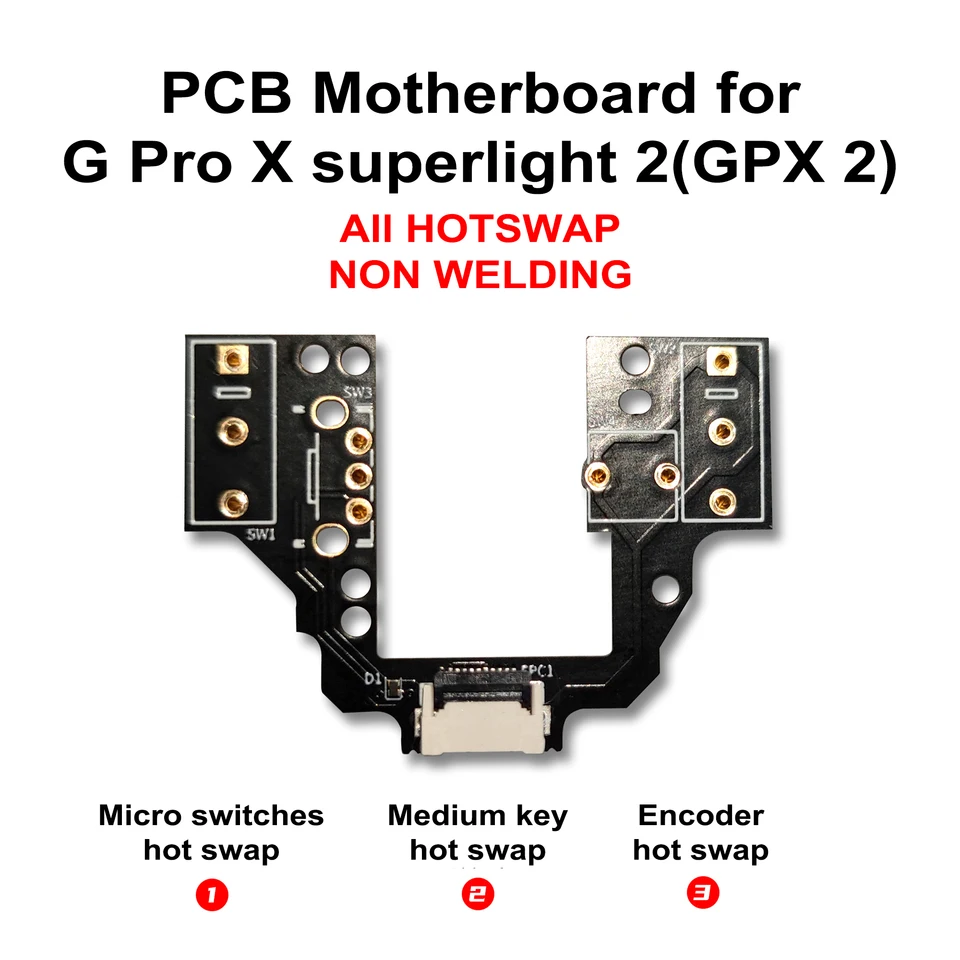 Mouse toda placa-mãe pcb hotswap para g pro x superlight 2 dex gpx