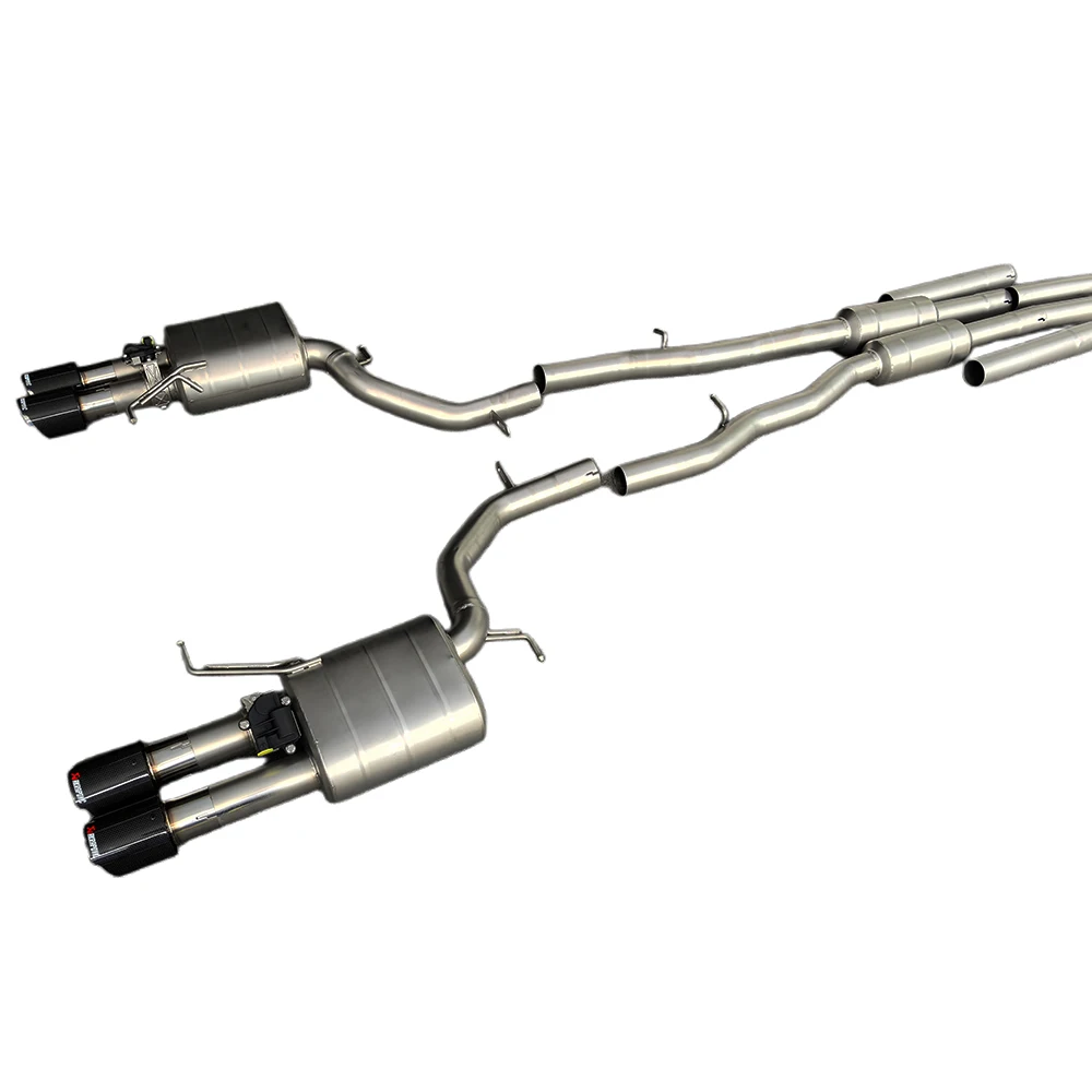 Stainless Steel Exhaust Catback for 535i F10 3.0T With Muffler Valves Quad Exit Tips Tuning Exhaust System - view 2