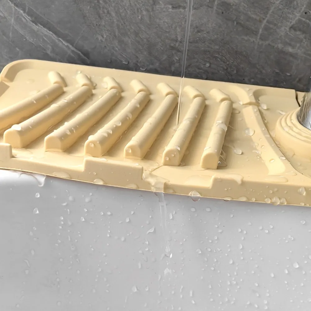 New Anti-slip Faucet Drain Pad Heightened Slope Silicone Sink Splash Mat Anti-splash Thicken Countertop Protection Mats Kitchen