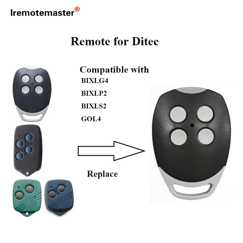 For DITEC garage remote control Ditec BIXLS2 BIXLP2 GOL4 BIXLG4 rolling code garage remote 433MHz fixed code opener