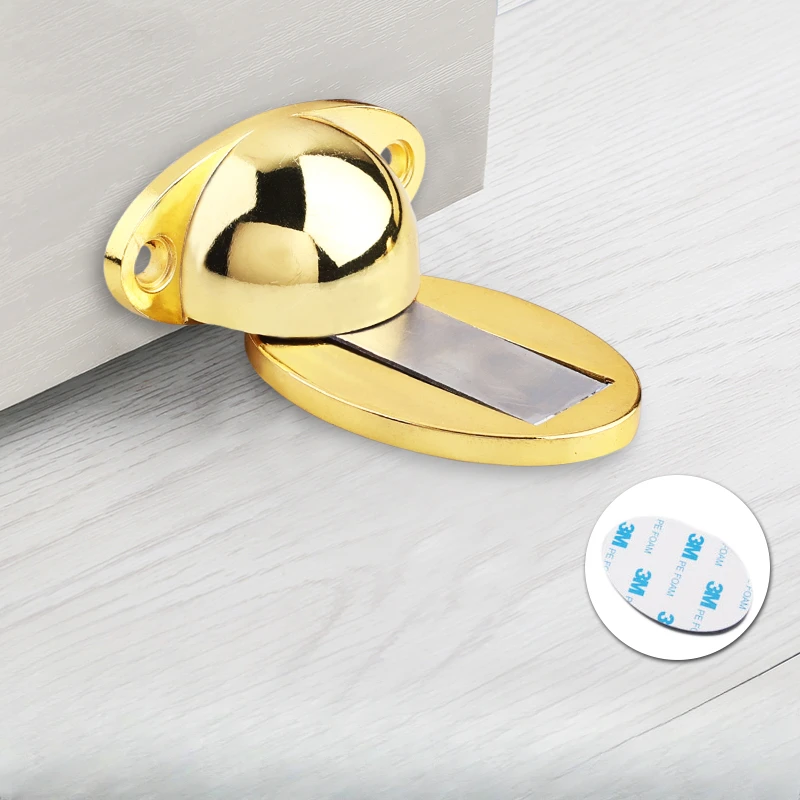 Toilet floor suction door, collision proof door stopper, invisible door stopper, non perforated dual purpose door stopper