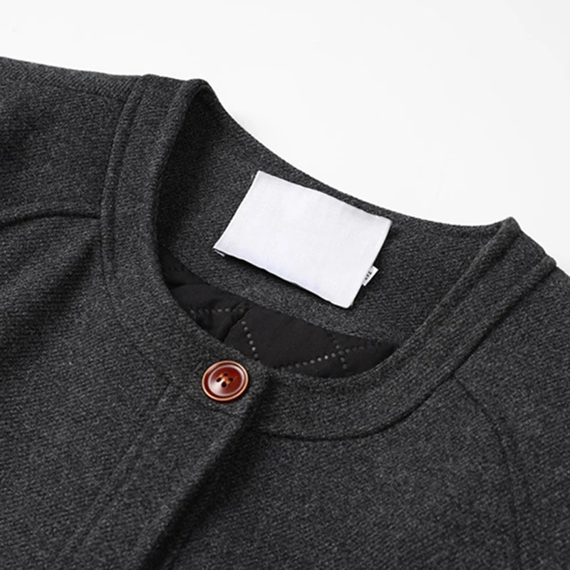 خمر الصوف يمزج معاطف النساء أنيقة اقتصاص المرقعة مبطن سترة صوفية الشتاء السيدات الكورية طويلة الأكمام ملابس خارجية جديد