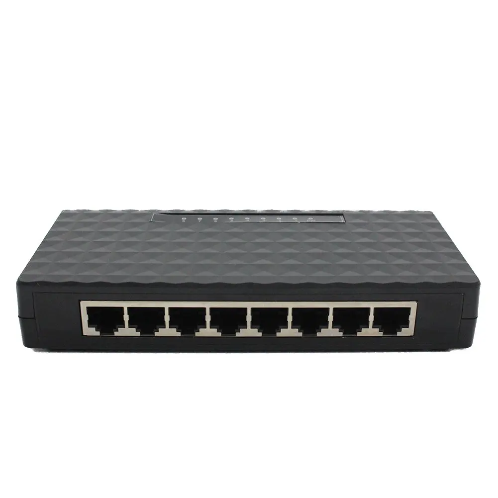 RJ45 8 Port Switch Jaringan Mini Gigabit 1000Mbps Ethernet Smart Switcher Performa Tinggi dengan Adaptor Daya EU