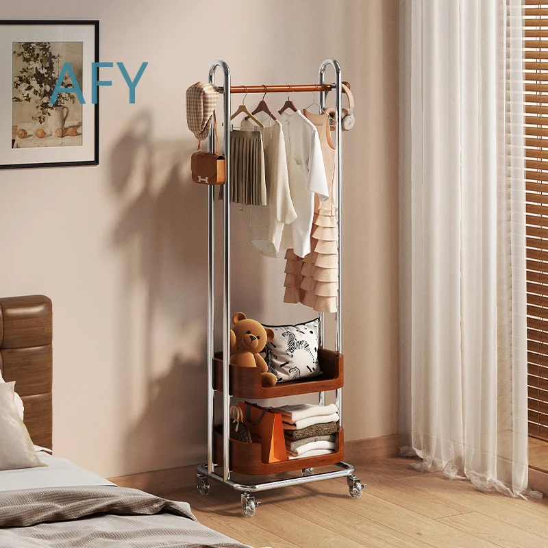 Floor-to-Ceiling Hanger for Bedroom Clothes Organizer Rack Removable Wall-Mounted Garment Storage Bag Holder Closet Space