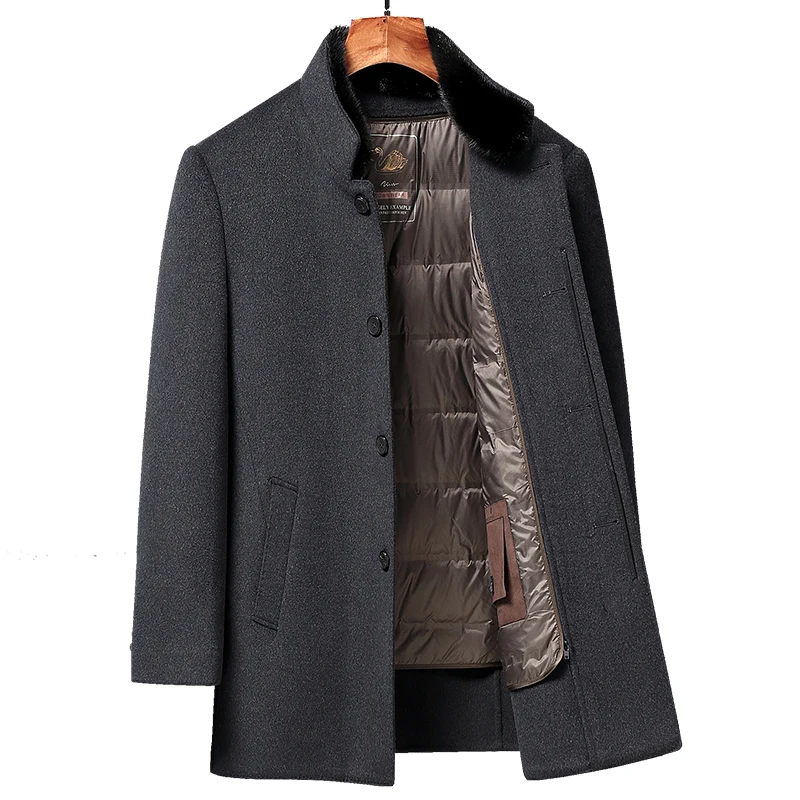 2024 new arrival winter&autumn  duck down liner Wool trench coat men,men's casual jackets Overcoat E6606