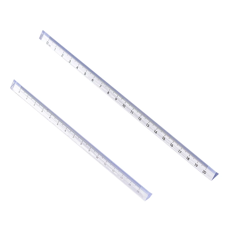 Simples Transparente Triangular Em Forma Reta Régua, Escritório Multifuncional Escala de Medição, Desenho Preciso, 15 cm, 20cm