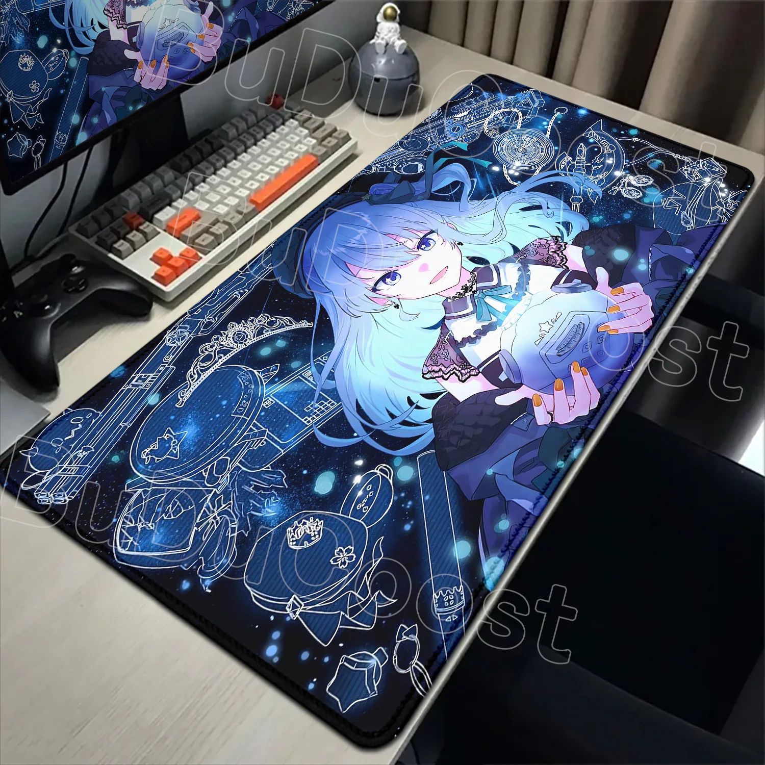 Kawaii Hololive Anime Girl Mouse Pad Beautiful Hoshimachi Suisei Laptop Mouse Mat Non-slip Keyboard Desk Pad Gaming Accessories