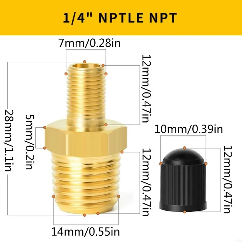 462A 4 قطعة 1/4 "NPT النحاس ضاغط الهواء خزان ملء صمام شريدر برغي ستايل