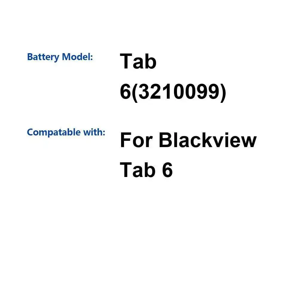 

5580 мАч для Blackview Tab 6 3210099 Высокоэффективный аккумулятор для планшета