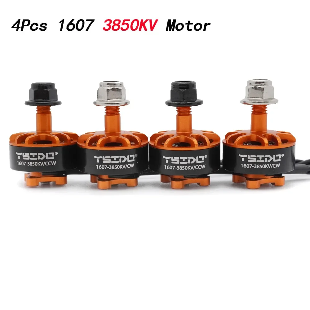 

4 шт. 1607 двигатель sin escobillas 2800KV 3850KV CW/CCW 2-4S Lipo для Dron de carreras de control remoto de largo30.ce Frees