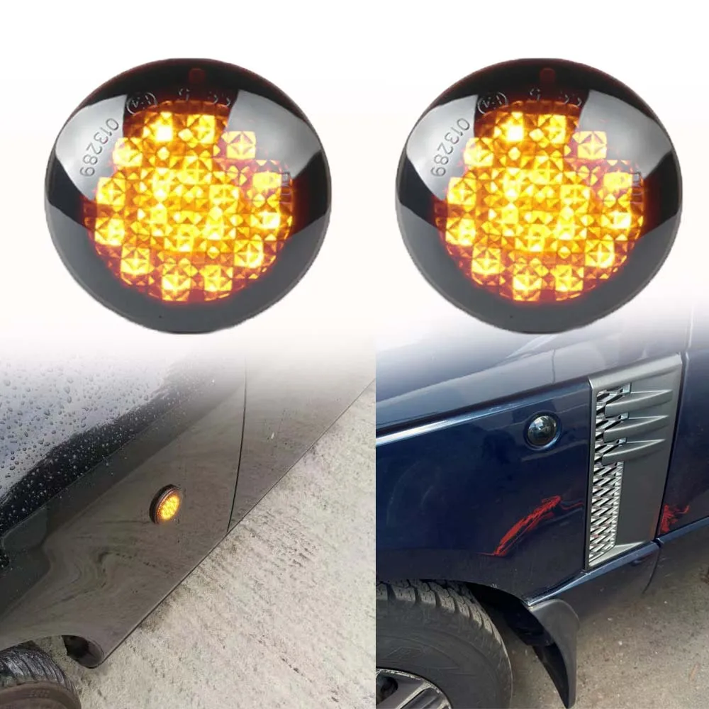 

Black Lens Amber LED Turn Signal Side Marker Light For Land Range Rover L322 2002 2003 2004 2005 2006-2012 Blinker Indicator