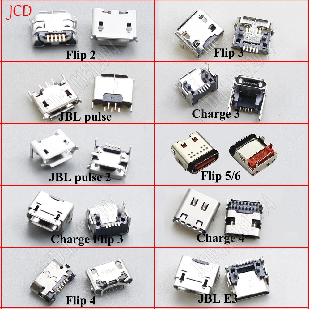 5PCS Micro TYPE-C USB Charging Port Replacement For JBL E3 Charge3 Flip3 Flip5 Pulse 2 Bluetooth Speaker USB Dock Connector Jack