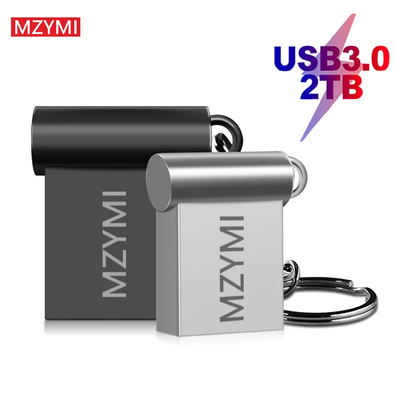 

MZYMI USB Flash Drive 32GB 64GB 128GB USB2.0 High Speed Pen Drive 256GB 512GB Pen Memory Metal Stick U Disk With Key Chain