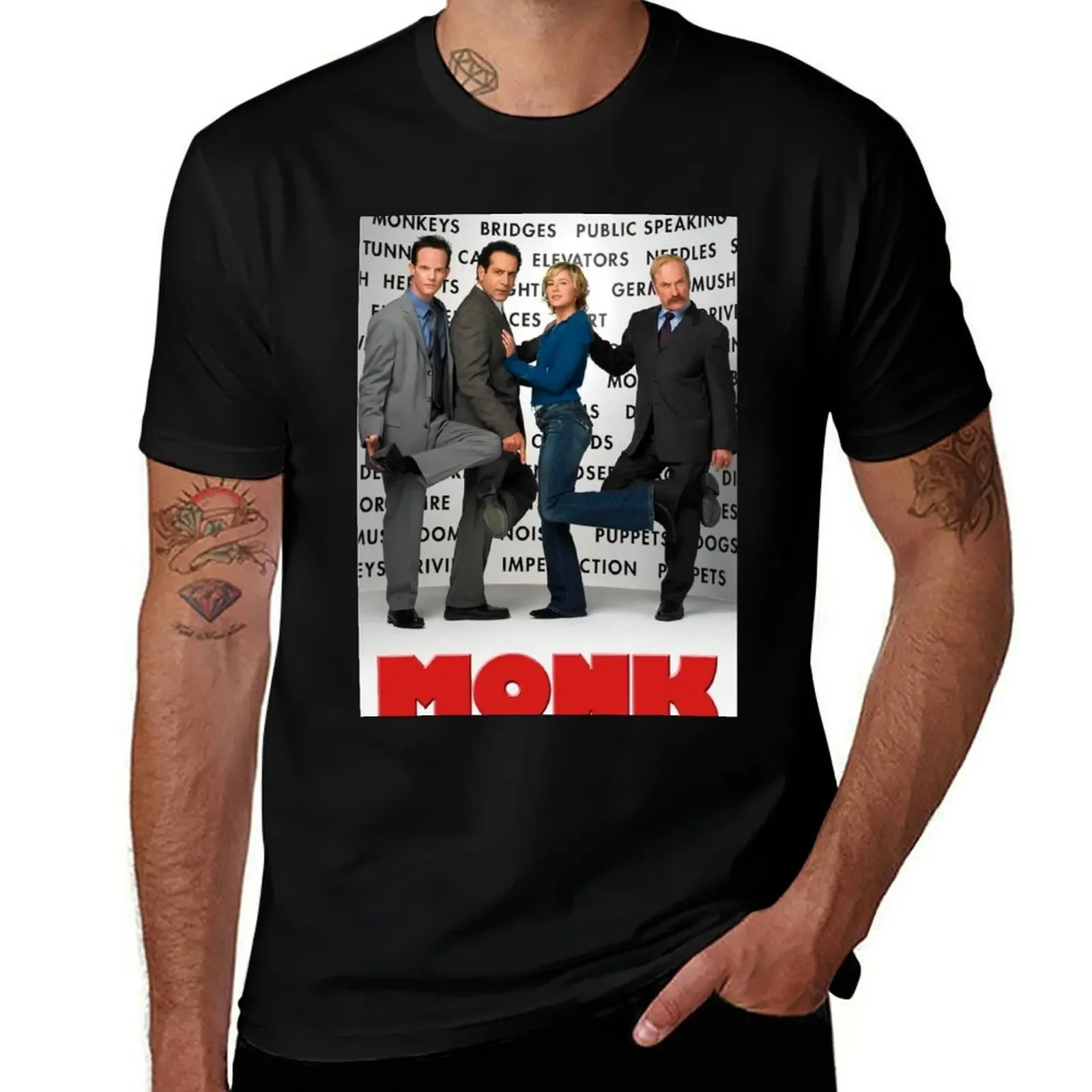 

Adrian Monk Natalie Teeger Randy Disher Leland Stottlemeyer T-Shirt vintage anime shirt summer shirt Men's t-shirt