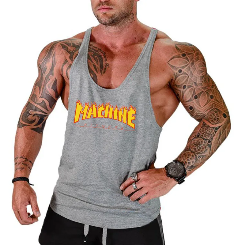 Men Cotton Sleeveless Gym Bodybuilding Casual Muscle Tank Tops Summer Absorb Sweat Breathable Cotton Cool Feeling Y Back T-shirt