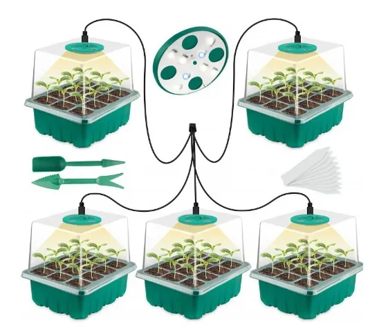 Hot Selling Seed Starter Tray Box with LED Grow Light Nursery Pot Seedling Germination Planter Adjustable Ventilation Humidity