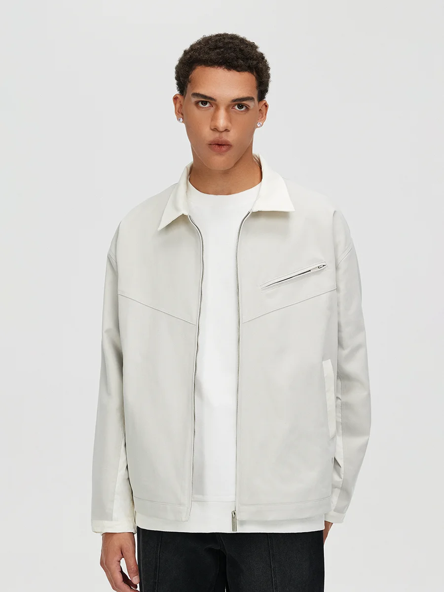 

ATRY Color Blo ort Jaet Loose Long Sve Autumn Winter Street Sle Retro American Brand Youth Polyester Fiber Coat