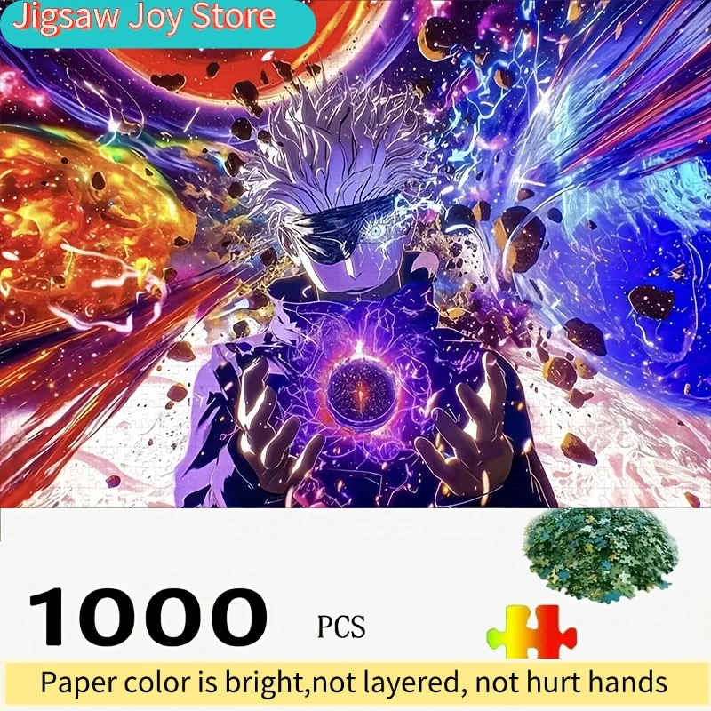 

A Box of Puzzle Pieces, Designed with Anime Themes, Challenging for Adults, Featuring Vibrant Colors, Suitable for Family Inte