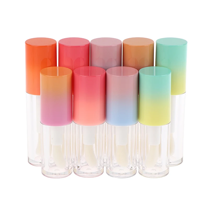● Bouteille de glaçage à lèvres en plastique de 4ML/6ML, 1 pièce, avec porte-clés dégradé, Tube vide de brillant à lèvres, bouteille d'échantillon rechargeable