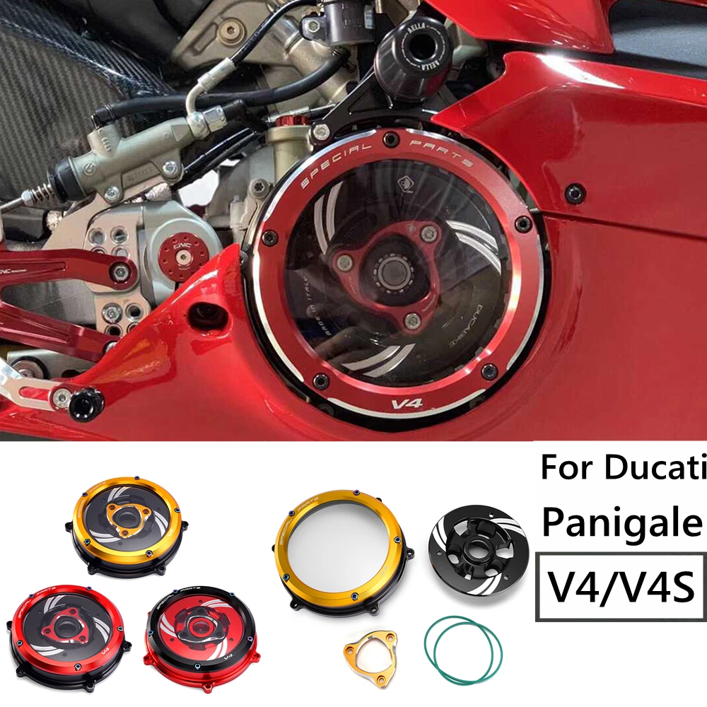 V4 V4S Engine Guard Protector Motorcycle Clear Clutch Cover For Ducati Panigale V4 Speciale 2018 2019 2020 2021 2022