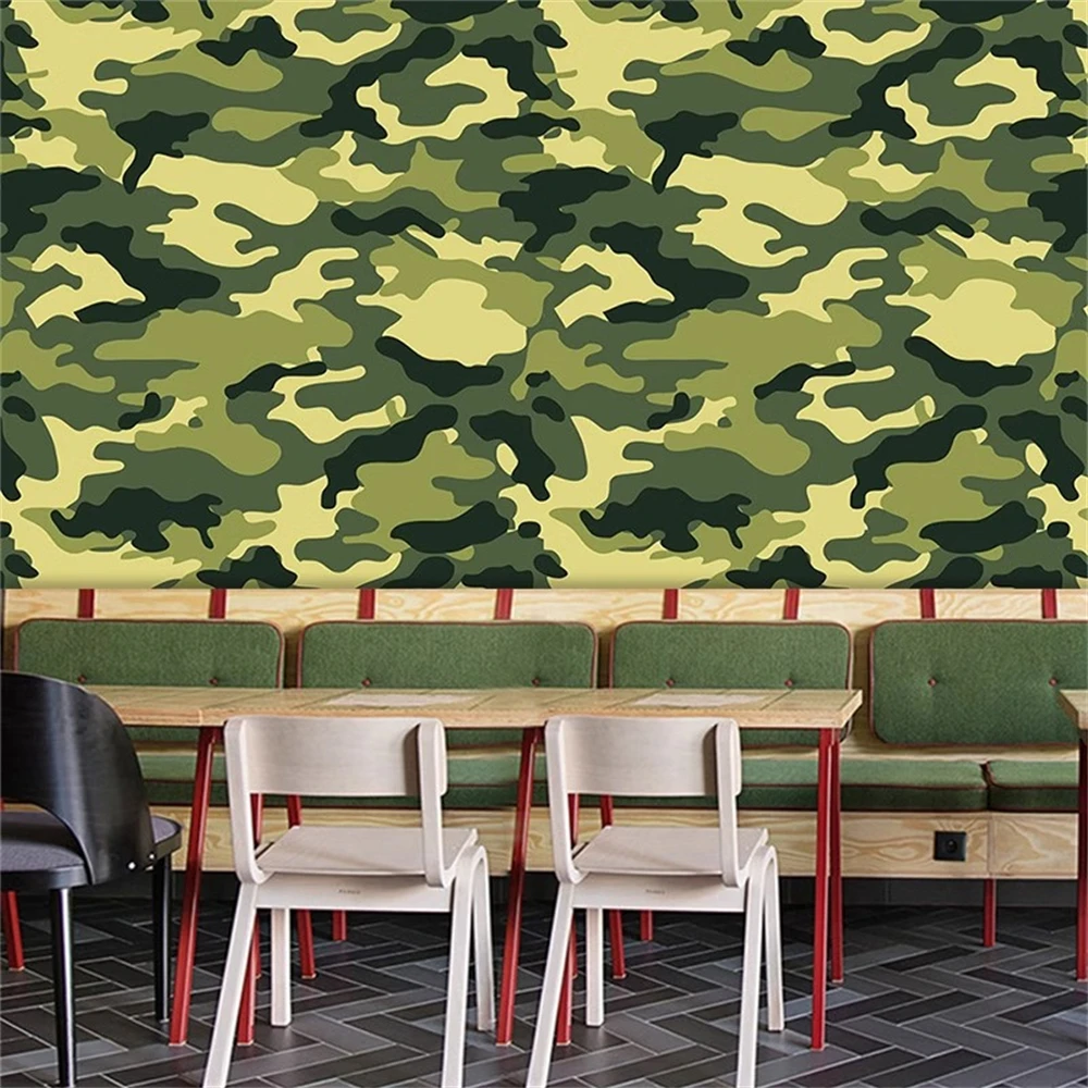 custom Military Green Camouflage Wallpaper Theme Wall Decoration Dormitory Unit Combat Room Background Wallpaper decoration