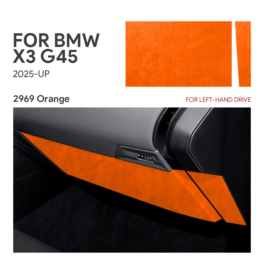

For BMW X3 G48 G45 2025 2026 Italy Super Suede Sticker Anti-Dirty Trim Co Pilot Glove Box Wrap Sticker Trim Cover Interior