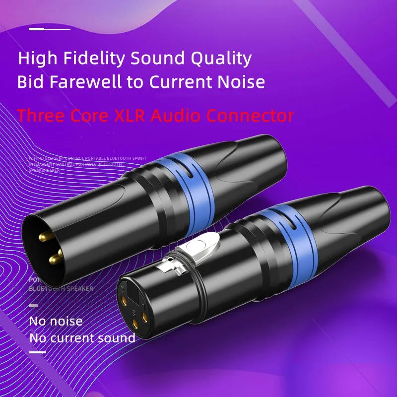 3 Core XLR Audio Connector Head Pure Copper Needle Male Female Welding Plug Socket Microphone Amplificador de audio Audiophile