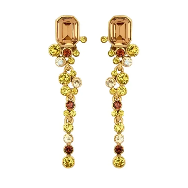 أوسكار دي لا رينتا خمر باتينا طويلة المتضخم الكتف الأذن كليب أنيقة تصميم رنين الشعور مجوهرات اكسسوارات