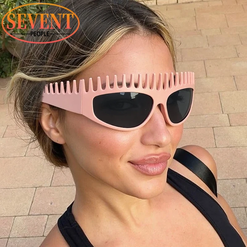 

Sexy Cat Eye Y2K Punk Shield Sunglasses Women 2025 Luxury Brand Vintage Outdoor Goggle Sun Glasses For Ladies New Trendy Shades