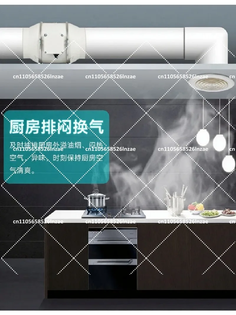4 Inch 220V Inclined Flow Duct Fan 26W 198m³/h Powerful Exhaust Fan for Kitchen Bathroom - view 5