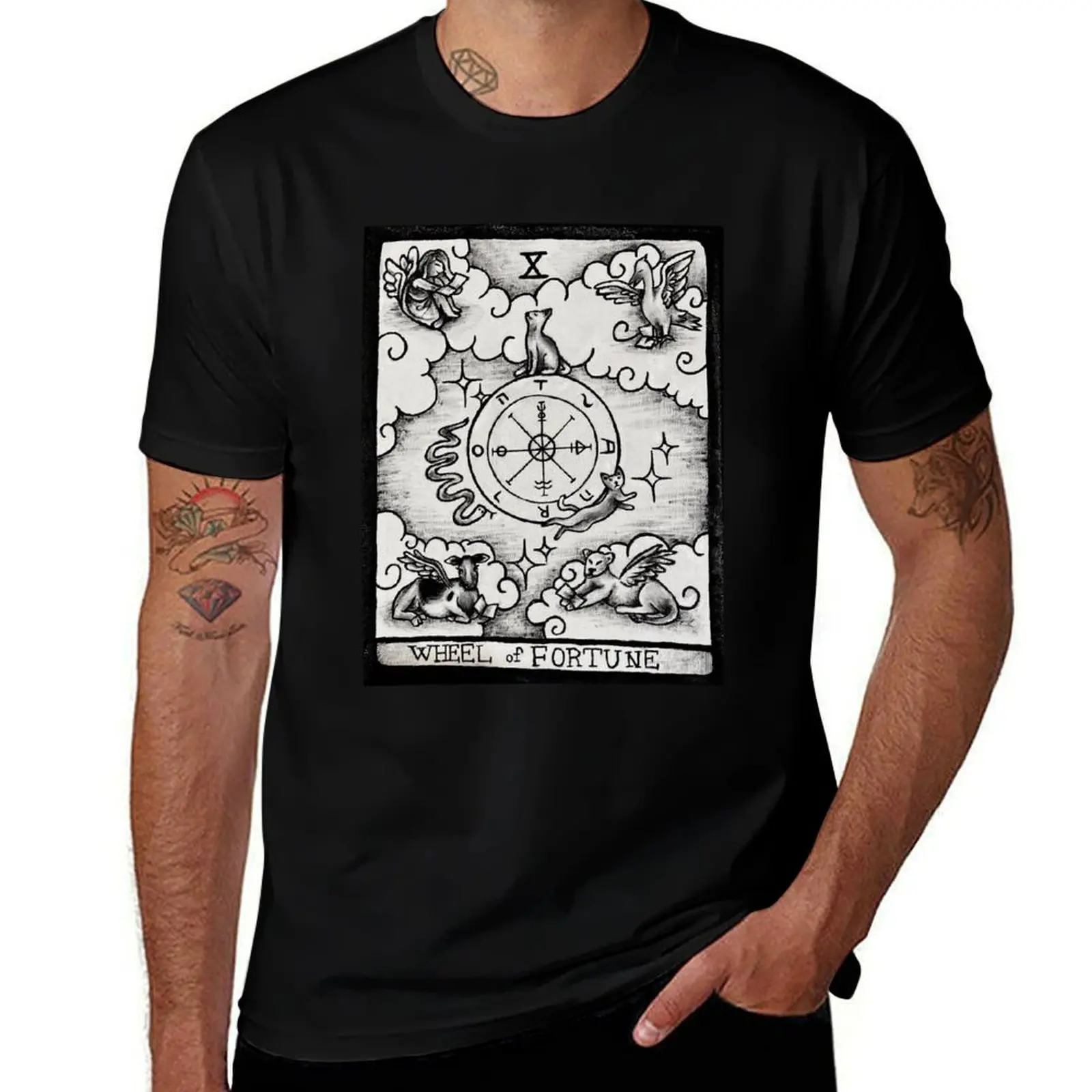 

Tarot Cats T-Shirt quick drying luxury t-shirt custom t-shirts summer clothes Men's t shirts