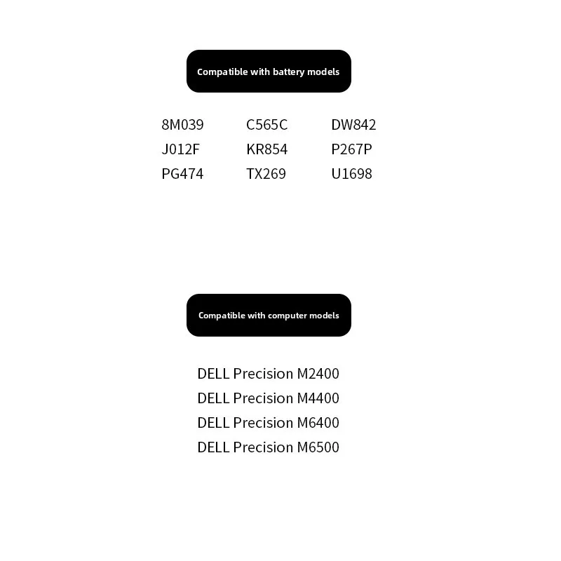 LIXI 8M039 11.1V 90Wh 8600mAh 9 خلايا بطارية الكمبيوتر المحمول لديل الدقة M6400 M6500 بطارية متوافقة C565C DW842 KR854 J012F #3