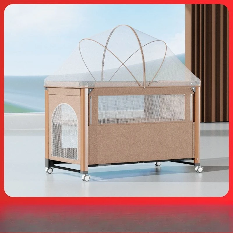 crib newborn bed splicing queen bed baby bed bb game  mosquito net multi-functional mobile foldable